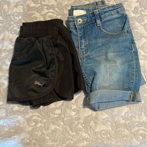 Kids Denim and Black Shorts Set